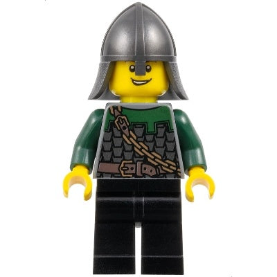 cas463 Kingdoms - Dragon Knight Scale Mail with Chain and Belt, Helmet with Neck Protector, Open Grin