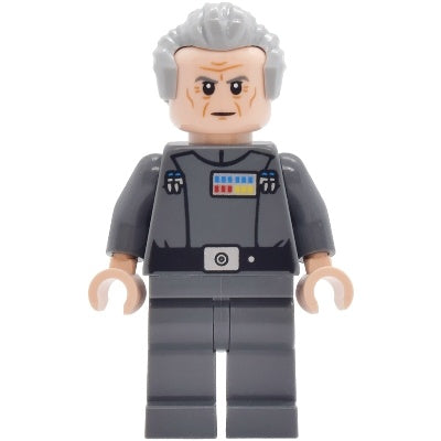 sw1471 Grand Moff Wilhuff Tarkin - Dark Bluish Gray Uniform, Swept Back Hair, Dark Bluish Gray Eyebrows