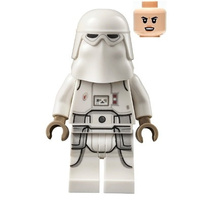 sw1178 Snowtrooper - Female, Printed Legs, Dark Tan Hands, Light Nougat Head, Angry Smile
