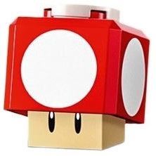 mar0148 Super Mushroom - Tan Hinge Brick/Blue Plate, Round 2 X 2 Interior