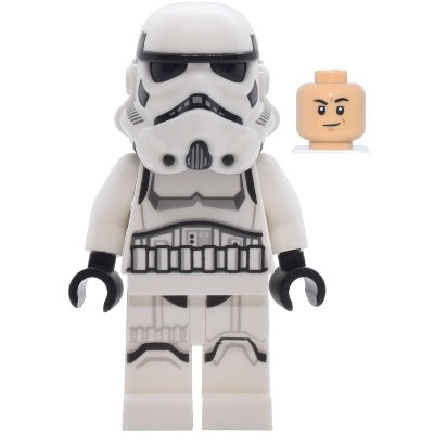 sw1463 Imperial Stormtrooper - Male, Dual Molded Helmet with Light Bluish Gray Panels on Back, Shoulder Belts, Medium Tan Head
