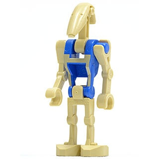 sw0300 Battle Droid Pilot - Blue Torso with Tan Insignia, Angled Arms