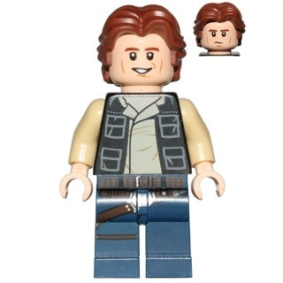 sw0771 Han Solo, Dark Blue Legs, Vest with Pockets, Wavy Hair