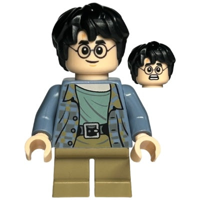 hp316 Harry Potter - Sand Blue Jacket, Dark Tan Short Legs, Grin/Scared