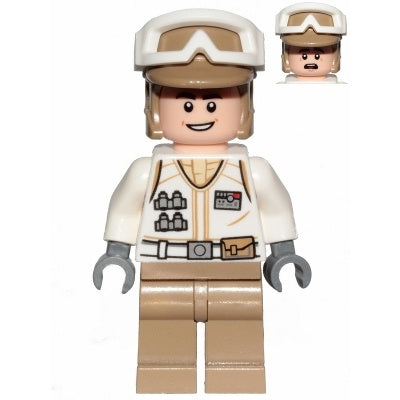 sw1016 Hoth Rebel Trooper White Uniform, Dark Tan Legs (Open Mouth Smile)