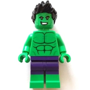 sh0857 Hulk - Minifigure, Dark Purple Pants, Spiked Hair, Open Mouth Smile/Angry