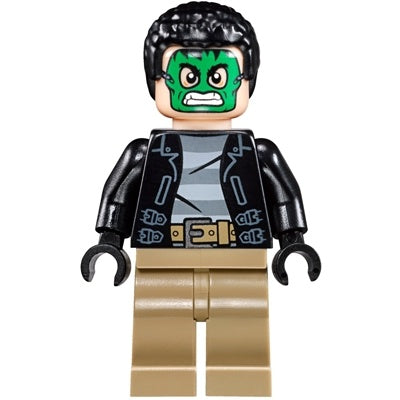 sh0421 Masked Robber - Green Mask, Striped Shirt