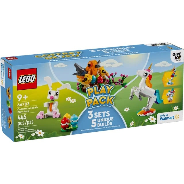 66783 Mixed Bundle Pack, Play Pack (Sets 30668, 31140, and 40639) - Colorful Animals Play Pack (Retired New-In-Box)