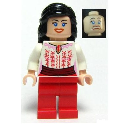 iaj036 Marion Ravenwood - White Shirt with Dark Red Sash, Red Legs