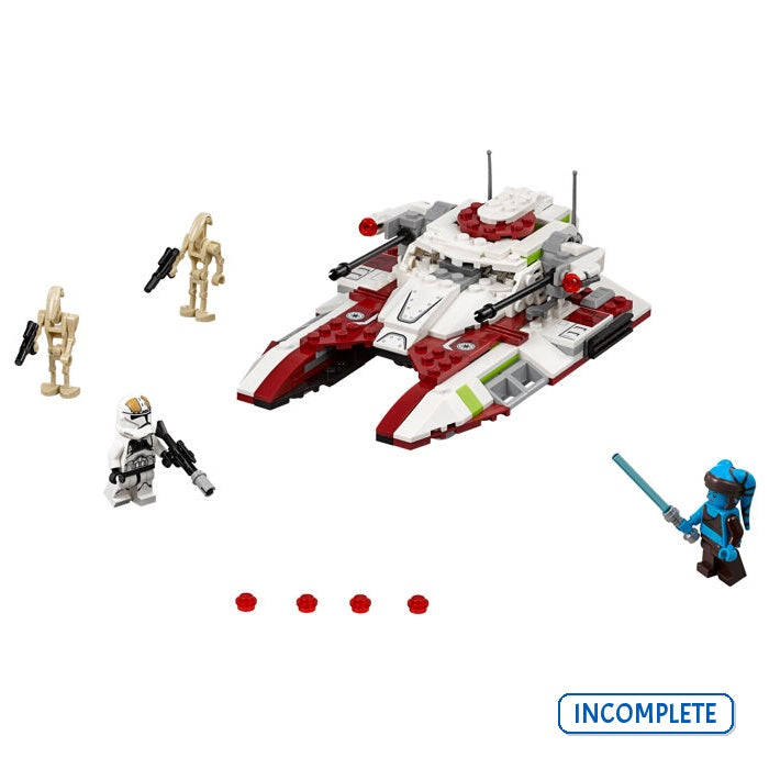 75182 Republic Fighter Tank (Cracked Aayla + Clone) (Incomplete Pre-Owned, Read Details)