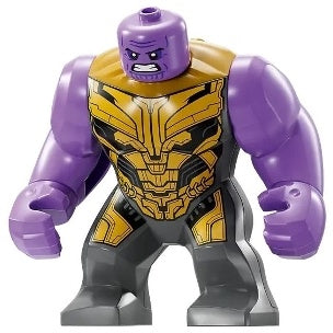 sh0896 Thanos - Large Figure, Dark Bluish Gray Outfit with Gold Armor, Printed Legs, Angry