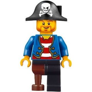 pi146 Pirate Blue Jacket, Black Leg with Peg Leg, Black Pirate Hat with Skull