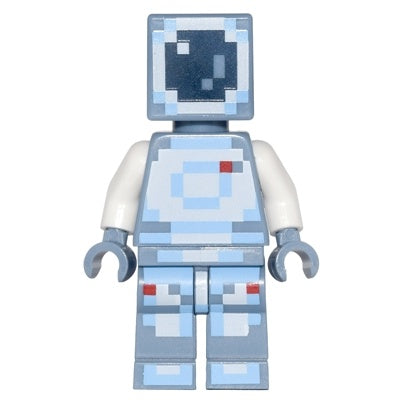 min037 Minecraft Skin 4 - Pixelated, White and Bright Light Blue Spacesuit and Dark Blue Visor