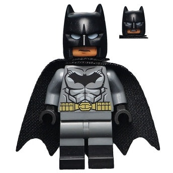 sh0204 Batman - Dark Bluish Gray Suit, Gold Belt, Black Hands, Spongy Cape, Black Boots