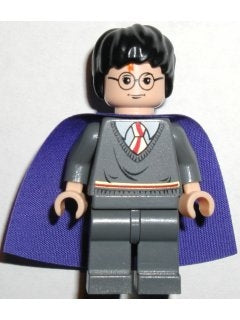 hp051 Harry Potter - Gryffindor Stripe Torso, Dark Bluish Gray Legs, Lilac Cape